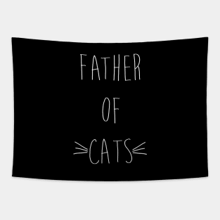 Father of Cats Handwritten (White Text) Tapestry