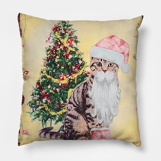 Santa Clause True Identity is CAT CLAWS Pillow by Aventi