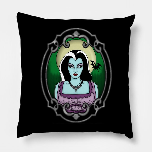 LILY MUNSTER Pillow by VixxxenDigitalDesign