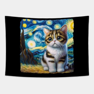 Munchkin Starry Night Inspired - Artistic Cat Tapestry