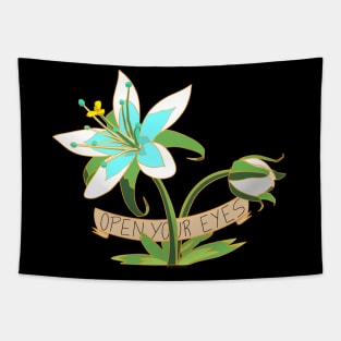 Zelda Open Your Eyes Flower Tapestry