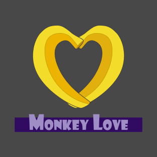 Monkey Love Banana Heart T-Shirt