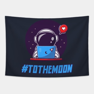 To the moon, crypto moon boy Tapestry