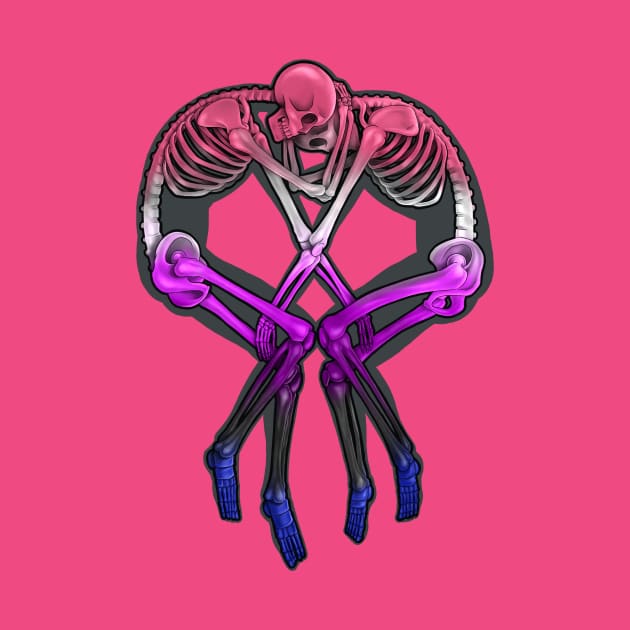 Genderfluid Flag Skeleton Love by jeffective