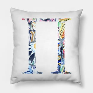 Barcelona Gaudi Mosaic Pi Sorority Letter Pillow