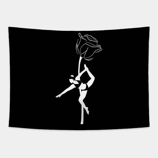 Pole Dance With Pink Rose Gift Tapestry by SinBle