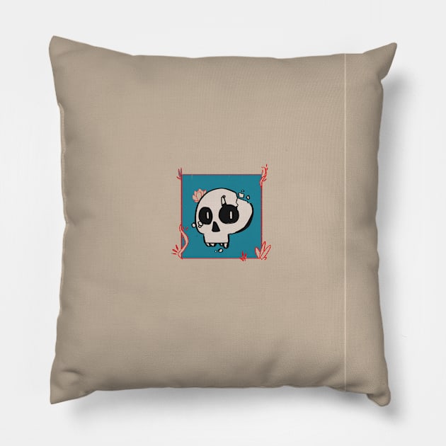 broken skull phone case "white" cover Pillow by Moodigfx