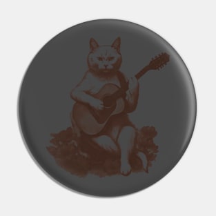 Cat Playing Guitar Pin