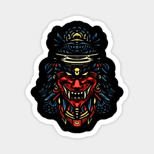 Oni Mask Japanese Evil Samurai Magnet