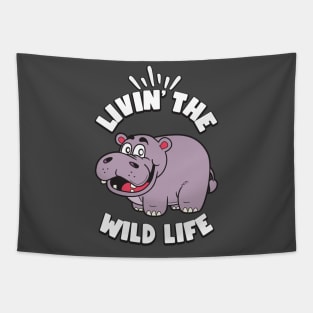 Livin the Wild Life Hippo Zoo Animals Hippos Tapestry