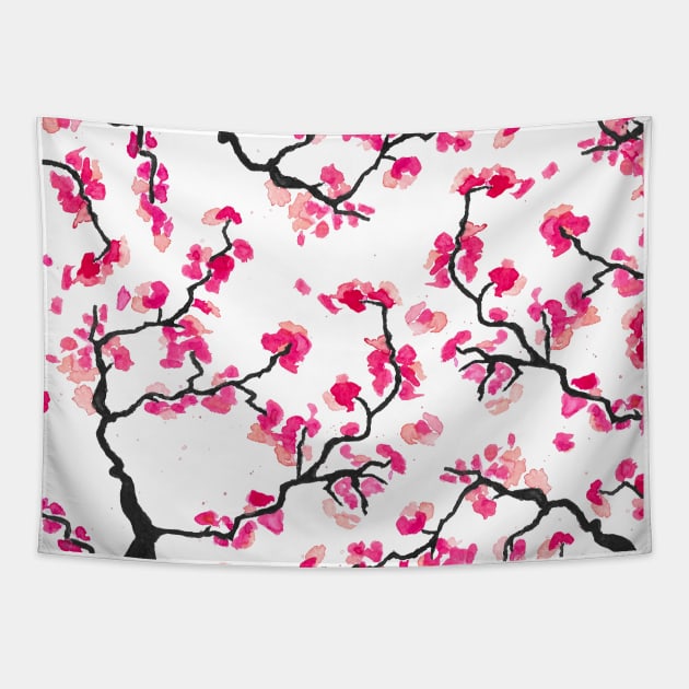 Japanese Cherry Blossoms Tapestry by AmayaBrydon