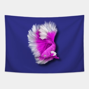 White and Hot Pink Betta Fish Tapestry