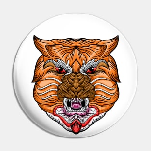 Tiger Face Spooky Pin