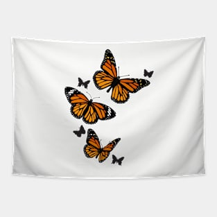 Vintage Orange Monarch Butterflies Tapestry