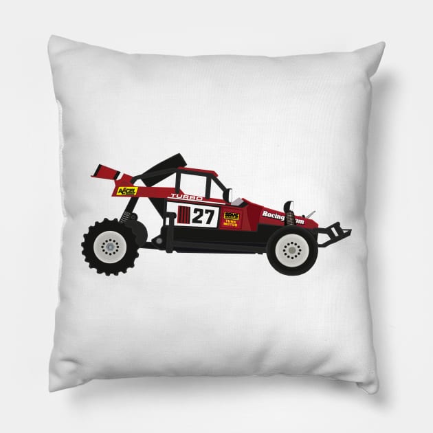 TURBO HOPPER MK1 Vintage RC Illustration Radio Control Pillow by Nostalgia-RC