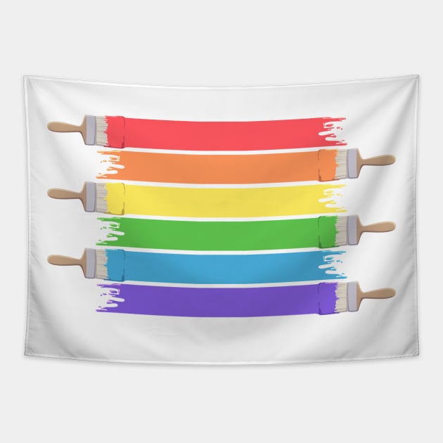 Paint Pride - Gay Pride Tapestry by Abbilaura