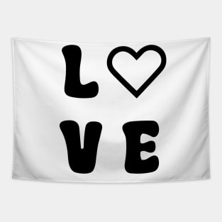 Love Heart Black Tapestry