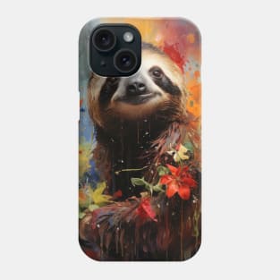 Tropical Floral Sloth Phone Case