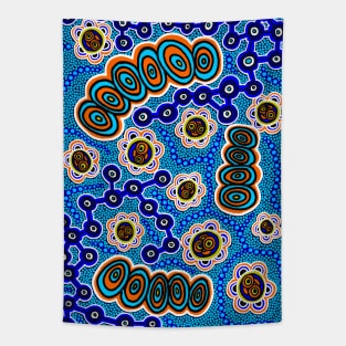 Aboriginal Art - Yugarabul Gathering By The River Tapestry