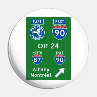 New York Thruway Eastbound Exit 24: Albany Montréal I-90 I-87 Pin
