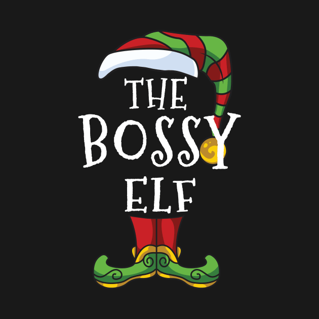 Bossy Elf Family Matching Christmas Holiday Group Gift Pajama by BeesTeez