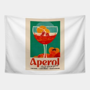 Retro Aperol Spritz Poster Holiday Print Homebar, Kitchen Bar Prints, Vintage Drinks, Recipe, Wall Art Tapestry