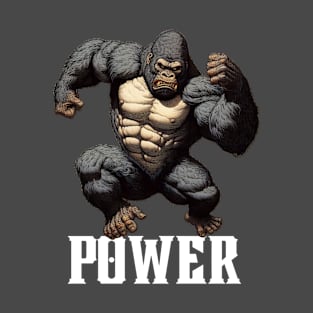 Gorilla Power Comic Style T-Shirt