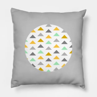 Geometric Triangles Grey, Mustard and Mint Pillow