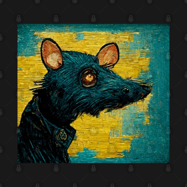 funny rat portrait van gogh style by S-Log