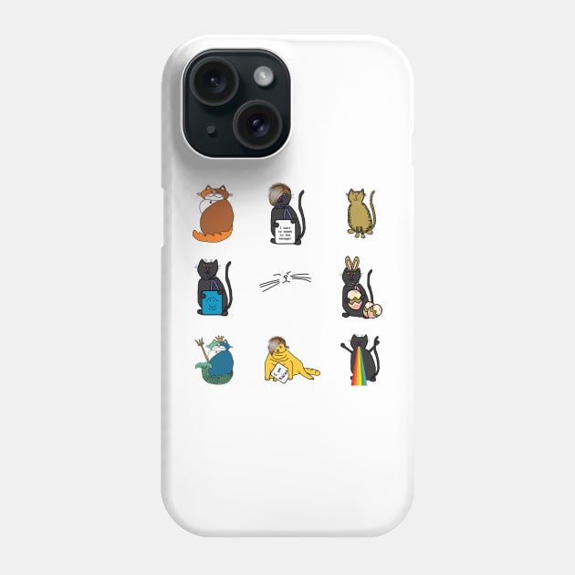 Cute Animals Sticker Pack Funny Kitty Cats Phone Case by ellenhenryart