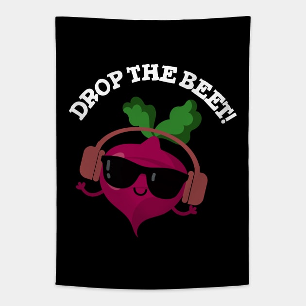 Drop The Beet Cute Music Veggie Pun Tapestry by punnybone