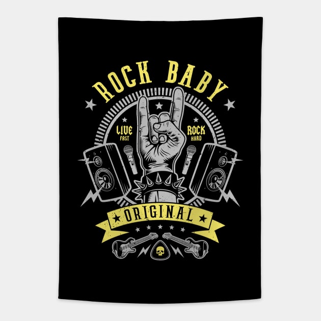 Rock Baby Tapestry by Olipop