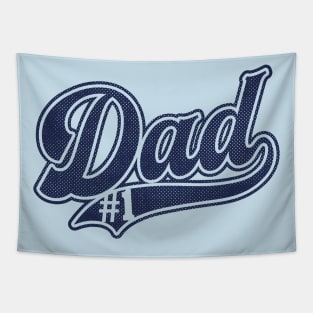 Number One Dad baseball style2 white Tapestry