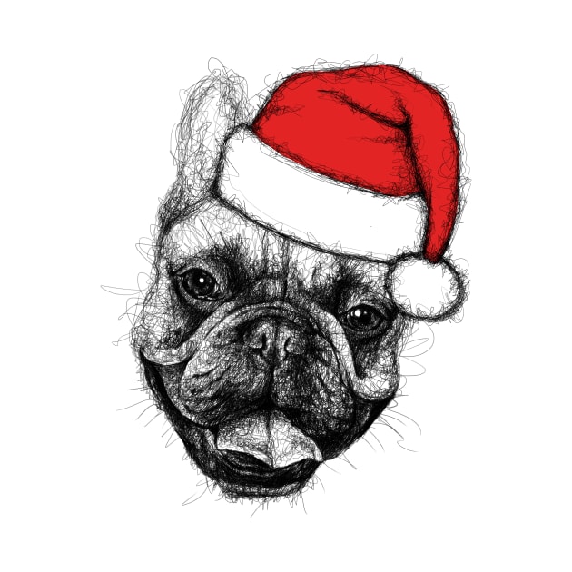 Christmas Dog. Scribble Art. by Gorskiy