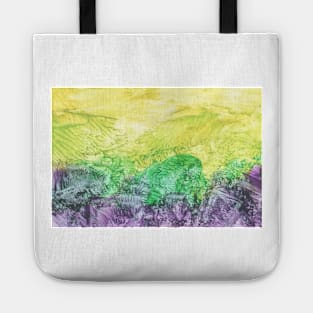 Bright landscape, nature. Encaustic wax art. Painting drawing Tote