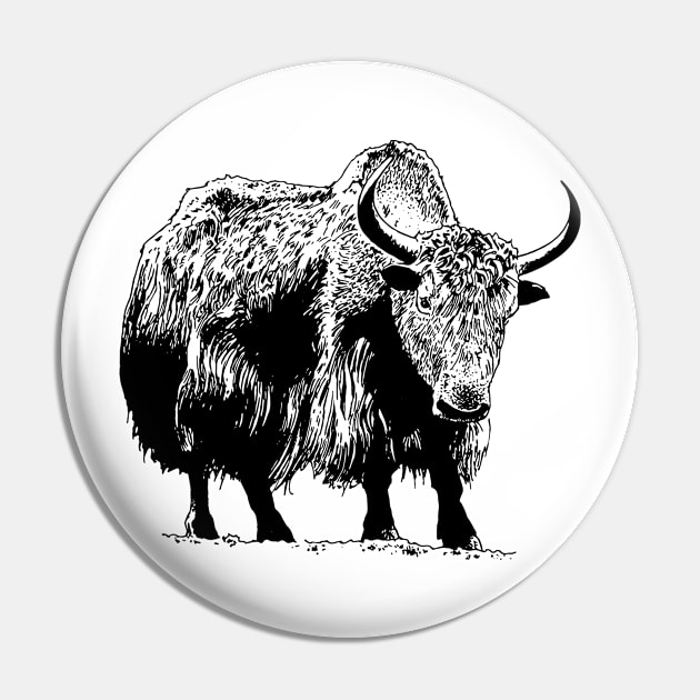 Shaggy Cow Design Pin by penandinkdesign@hotmail.com