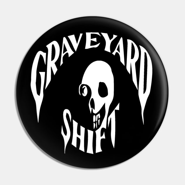 Graveyard Shift Skull Logo Pin by MikesDeadFormats