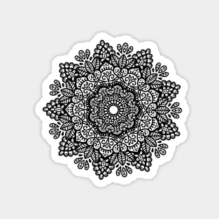 Black and white mandala Magnet