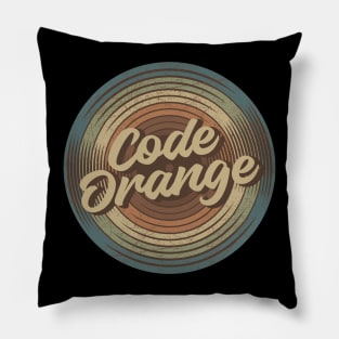 Code Orange Vintage Vinyl Pillow