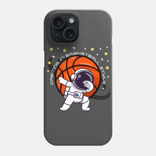 Funny Basketball Dabbing Astronaut Art Design Phone Case by mieeewoArt
