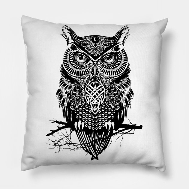 Warrior Owl Pillow by rcaldwell