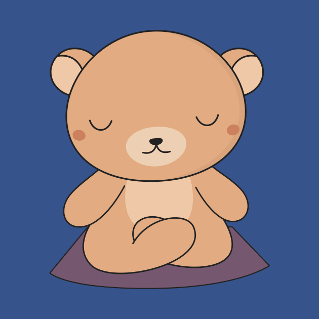 Yoga time for my kawaii brown bear by wordsberry