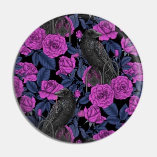 Ravens and pink roses Pin