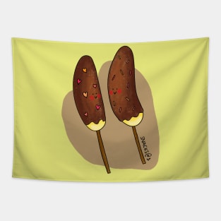 A pair of Choco Banana Tapestry