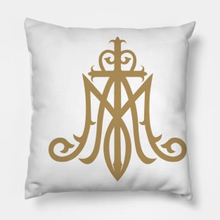 Virgin Mary Monogram Ave Maria Pillow