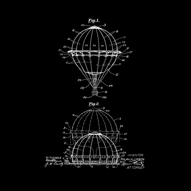 Balloon Vintage Patent Drawing by TheYoungDesigns