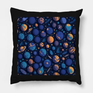 Seamless Patterns of Planets and Stars Pillow