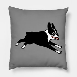 Boston Terrier | Cute Black and White Cartoon Dog Pillow