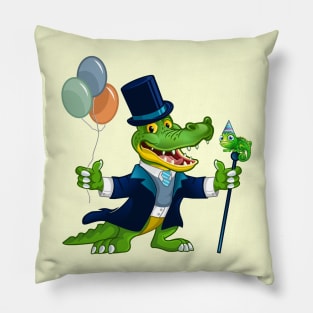 Crocodile and Chameleon Party Time Pillow