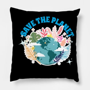 Save The Planet For The Future Of All Life Earth Plants Animals Pillow